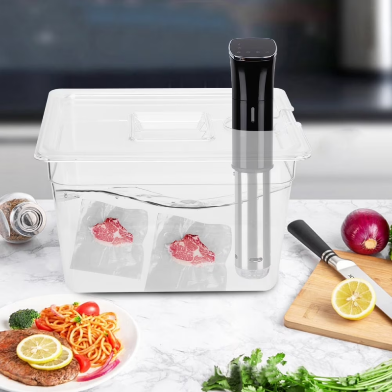Sous Vide Container With Lid 11L - ภาชนะซูวีดขนาด 11 ลิตร พร้อมฝาปิดและตะแกรงสแตนเลส 304 สำหรับหม้อปรุงอาหารซูวีดแบบหมุนเวียน