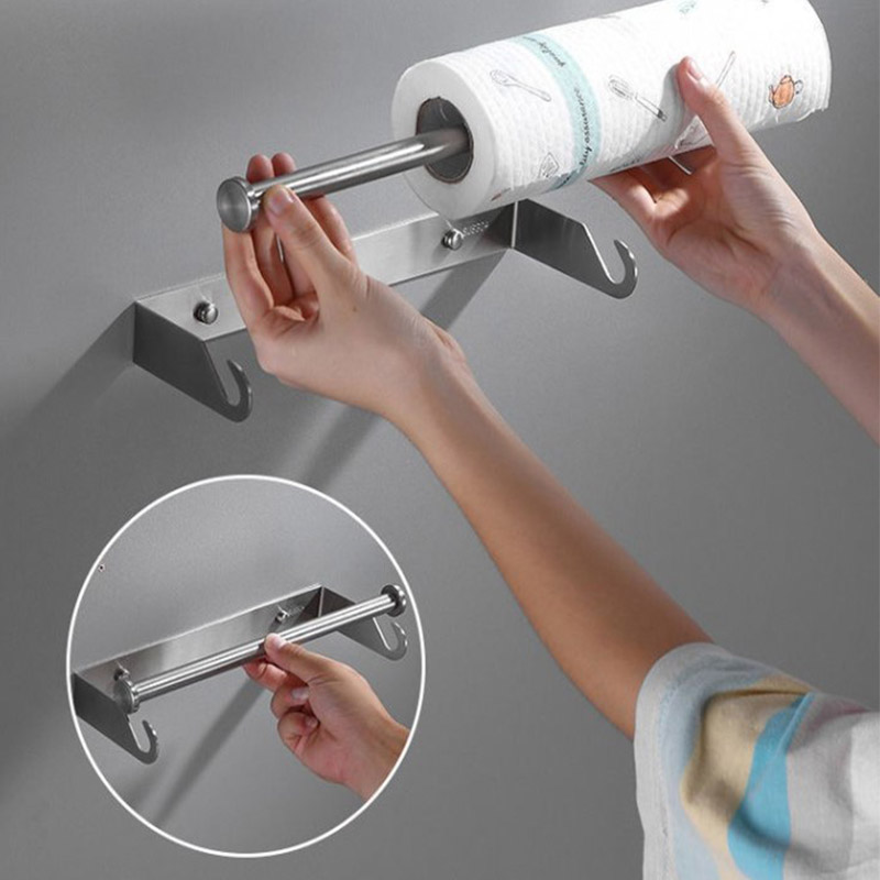 Sous Vide Rack Stainless Steel - ที่ใส่กระดาษครัวสแตนเลส ไม่ต้องเจาะ ที่แขวนม้วนกระดาษ ที่แขวนฟิล์มถนอมอาหาร ชั้นวางเก็บของ