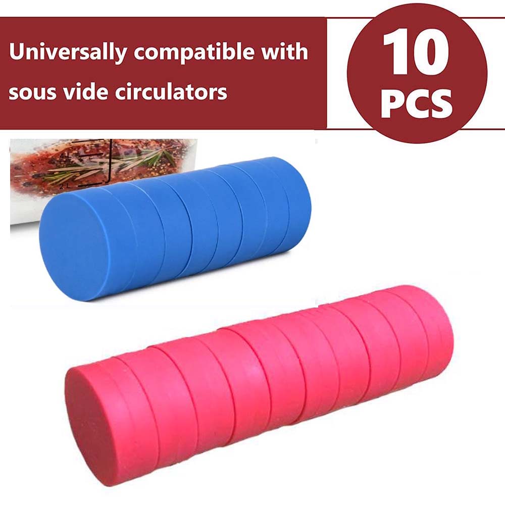 Sous Vide Weights Food Grade - แม่เหล็กซูวีด 5/10 ชิ้น อุปกรณ์เสริมน้ำหนักเบา ซิลิโคนเกรดอาหาร ชุบสแตนเลส