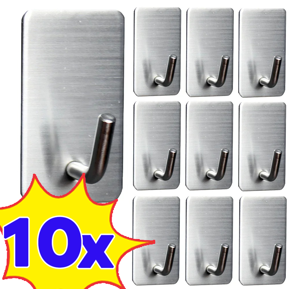 Sous Vide Rack Stainless Steel - 1-10 ชิ้นตะขอกาวตนเองสแตนเลสหนักตะขอแขวนผนังห้องน้ําออแกไนเซอร์ชั้นวางผ้าขนหนูอเนกประสงค์ชั้นวางห้องครัวชั้นวาง