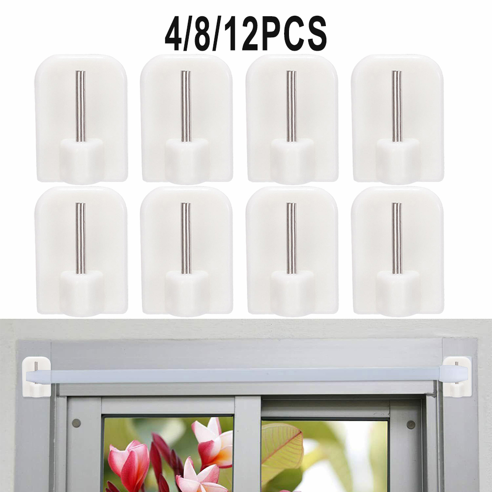 Sous Vide Rack Stainless Steel - ตะขอแขวนผ้าม่าน4/8/12ชิ้นตะขอแขวนติดกาวในตัวตะขอแขวนม่านสีขาวสำหรับชั้นวางของห้องครัวและหน้าต่างห้องน้ำที่แขวนติดผนัง