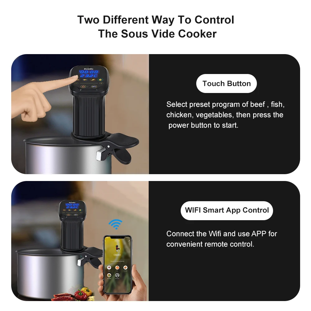 เครื่องทำความร้อนแบบจุ่มพร้อมต - Sous Vide Immersion Circulator Wifi บทวิจารณ์และราคา