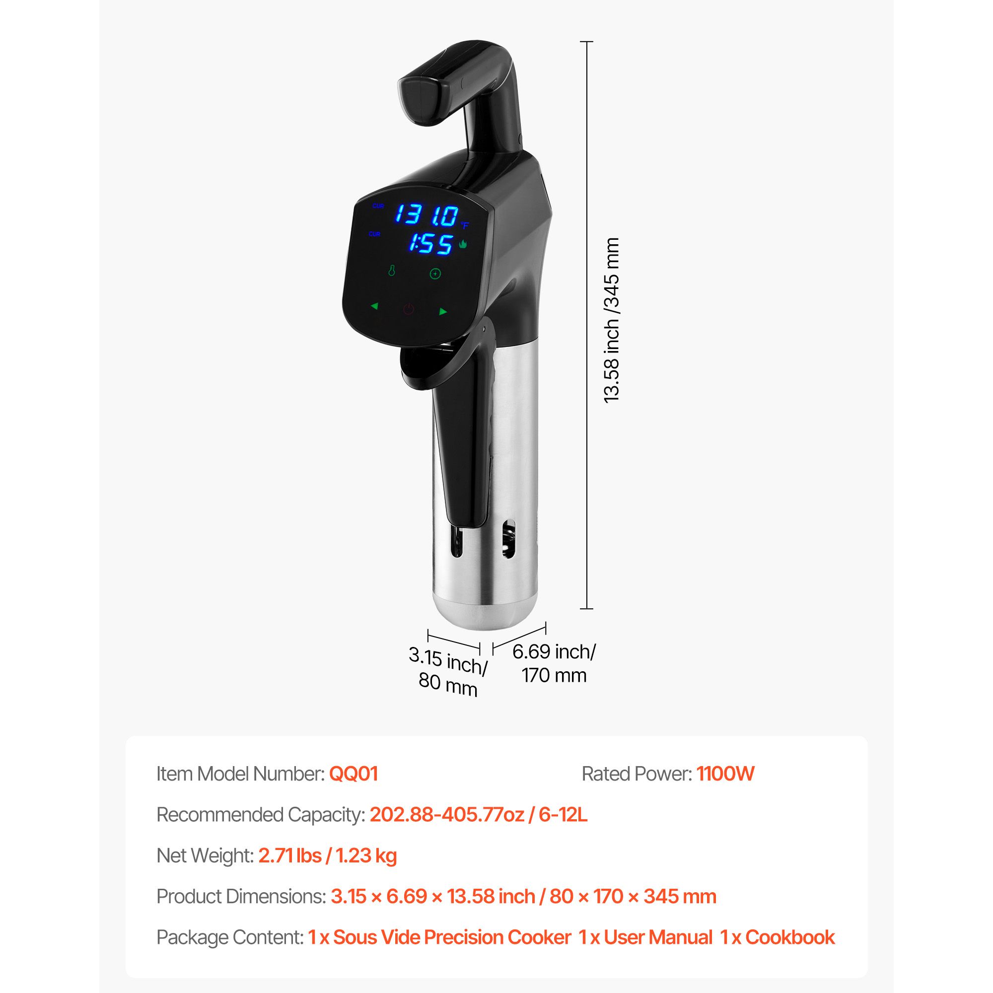 เครื่องปรุงอาหารซูวีดแบบแม่นยำ - Sous Vide Precision Cooker 1100W บทวิจารณ์และราคา