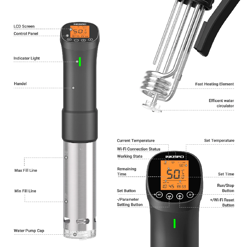 หม้อหุงข้าว Wi-Fi Precision Co - Sous Vide Immersion Circulator Wifi บทวิจารณ์และราคา
