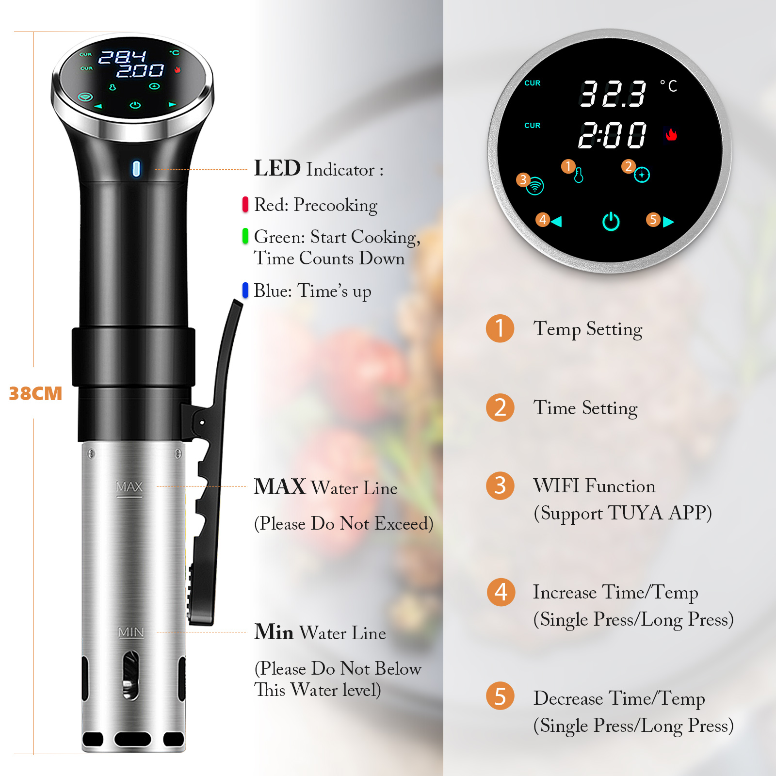 เครื่องทำอาหารซูวีดแบบดิจิตอลพ - Sous Vide Precision Cooker 1100W บทวิจารณ์และราคา