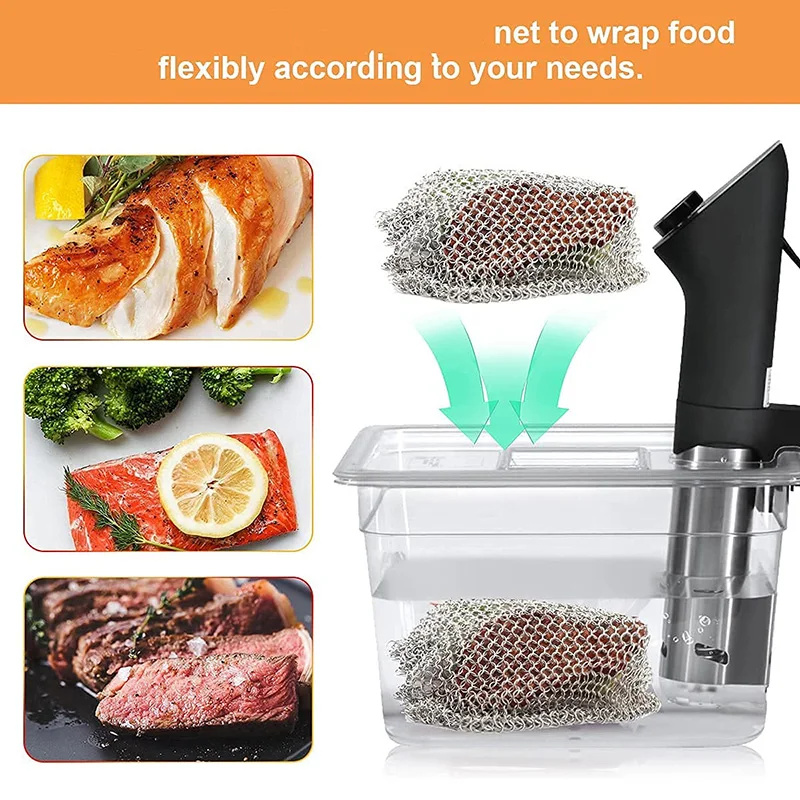 ถุงตาข่ายสแตนเลสสำหรับทำอาหารแ - Sous Vide Weights Food Grade บทวิจารณ์และราคา