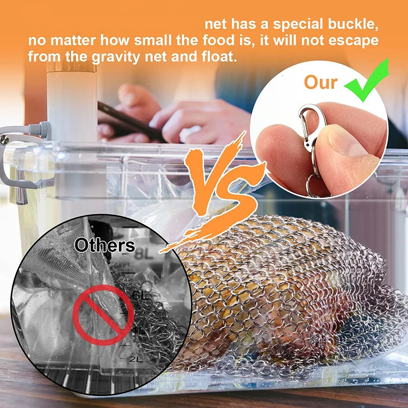ถุงตาข่ายสแตนเลสสำหรับทำอาหารแ - Sous Vide Weights Food Grade บทวิจารณ์และราคา