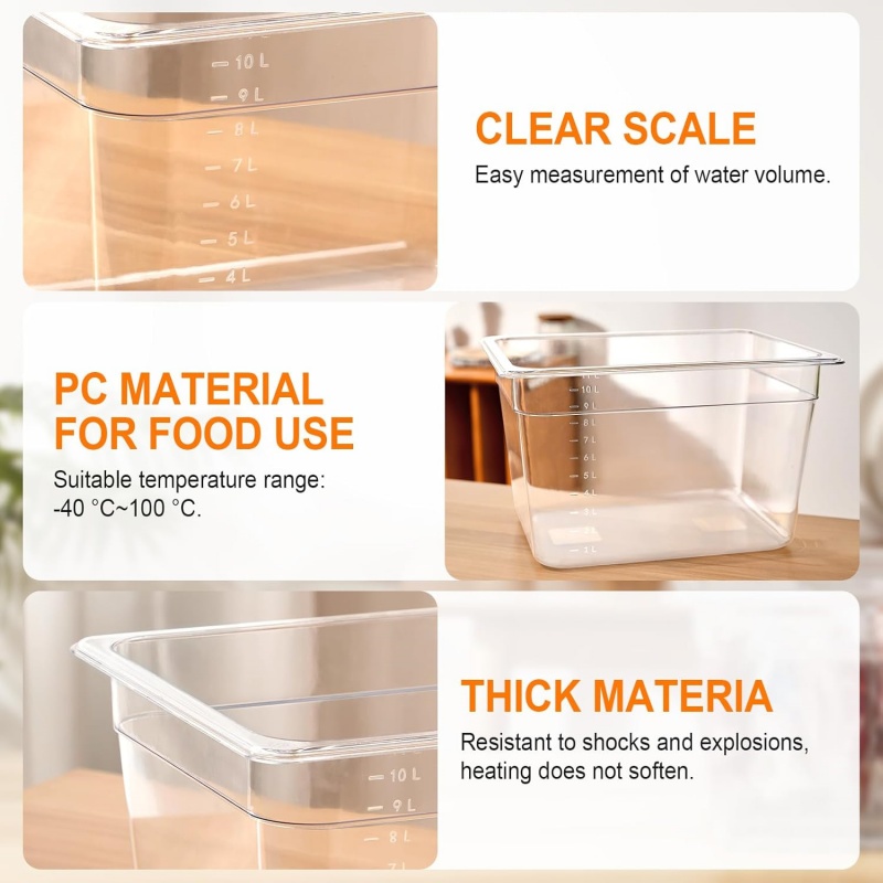 6L/11L/25L คอนเทนเนอร์ Sous Vi - Sous Vide Container With Lid 11L บทวิจารณ์และราคา