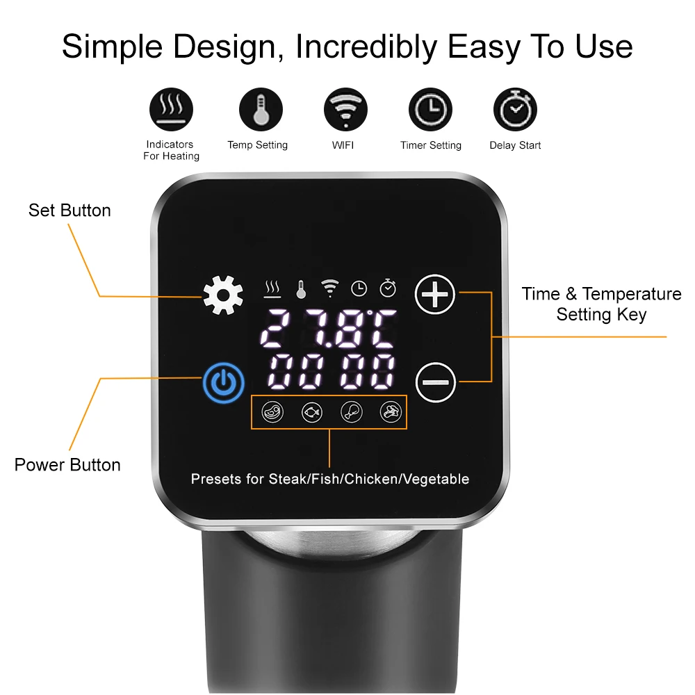 เครื่องปั่นด้ายสำหรับแช่ SV-90 - Sous Vide Immersion Circulator Wifi บทวิจารณ์และราคา