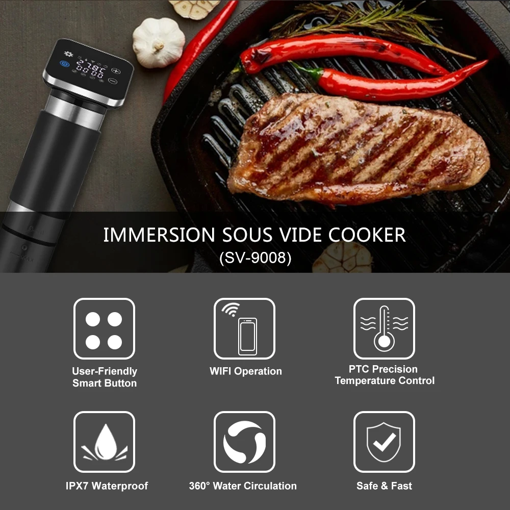เครื่องปั่นด้ายสำหรับแช่ SV-90 - Sous Vide Immersion Circulator Wifi บทวิจารณ์และราคา